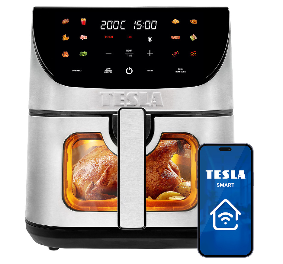 Fritéza horkovzdušná Tesla AirCook Q70 XXL WiFi Pro černá/nerez