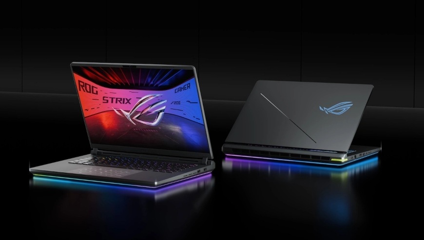 Notebook Asus ROG Strix G16 šedý Dva laptopy ASUS ROG Strix G16 s RGB podsvícením zvýrazňujícím herní vzhled