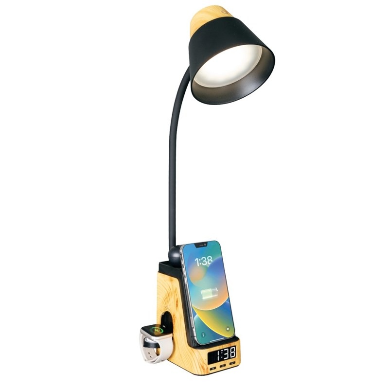 Stolní lampa Immax Ideal v béžovo-černé barvě.
