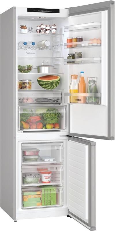 Chladnička s mrazničkou Bosch Serie 4 KGN392LCF PerfectFit kovová