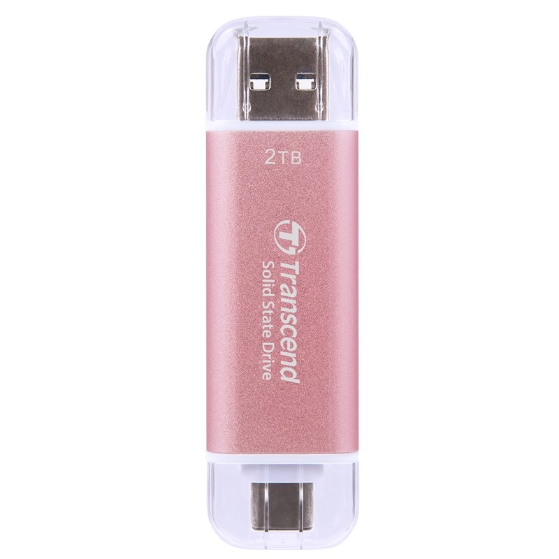 SSD externí Transcend ESD310C 2TB, USB-A/USB-C růžový