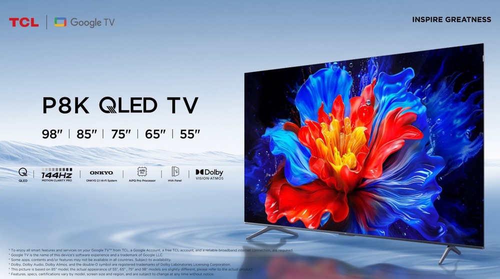 Televize TCL 75P8K Televize TCL 55P8K