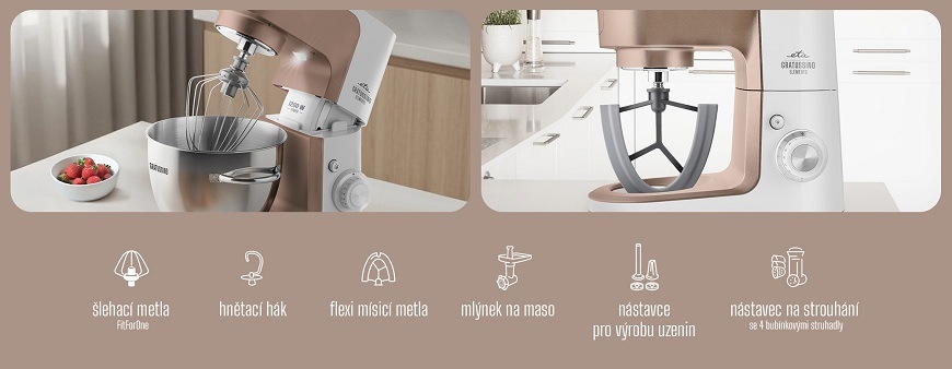 Kuchyňský robot ETA Gratussino III Elements, obsah balení
