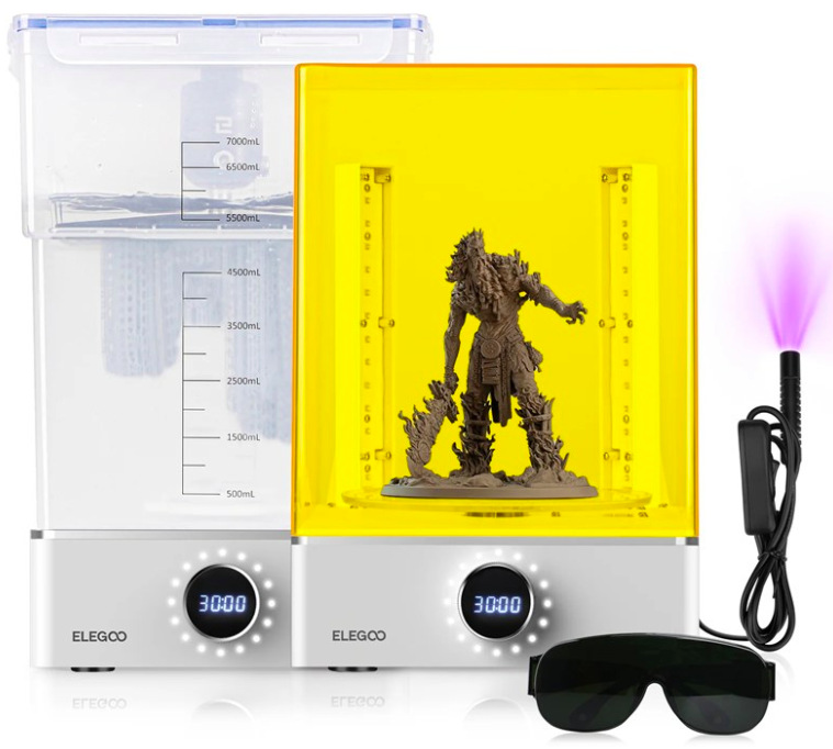 Elegoo Mercury XS Bundle mycí a vytvrzovací stanice pro resinové 3D výtisky s UV lampou a ochranným krytem