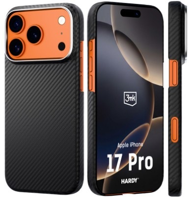 Kryt na mobil 3mk HARDY Aramid MagCase na Apple iPhone 17 Pro černý Kryt na mobil 3mk HARDY Aramid MagCase na Apple iPhone 17 Pro - černý