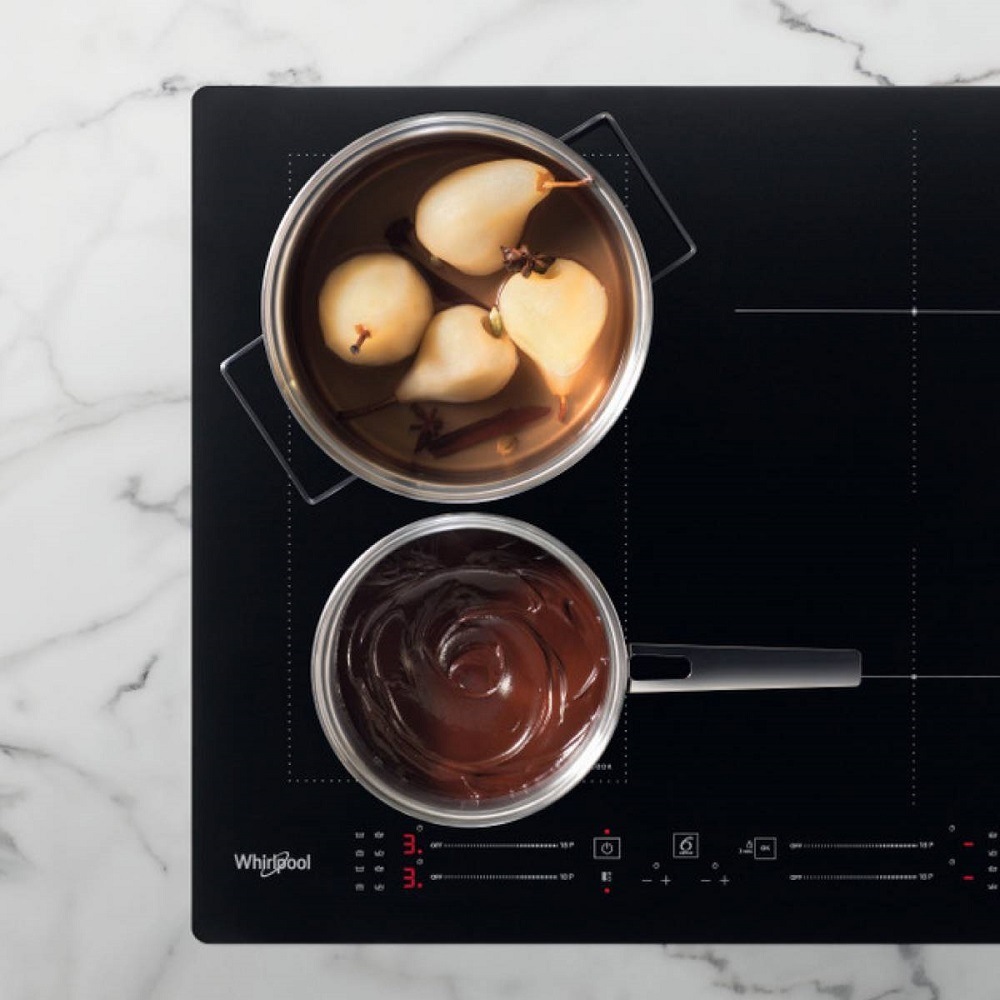 Indukční varná deska Whirlpool i100 WL S2177 CPNE černá Indukční varná deska Whirlpool WL S2177 CPNE, černá, Flexi Zone pro vaření s nestandardním nádobím