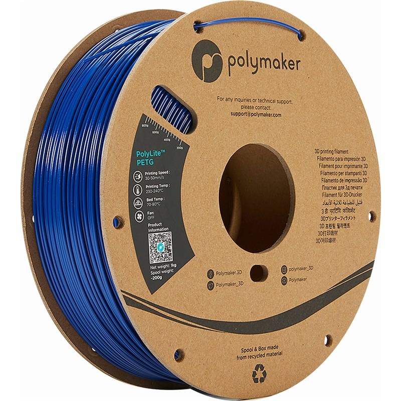 Filament Polymaker PolyLite PETG, 1,75 mm, 1 kg modrý