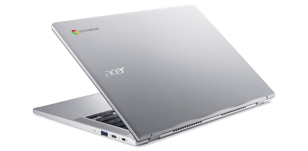 Pootevřený notebook Acer Chromebook 314 zezadu