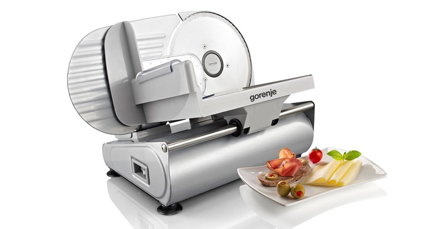 Elektrický kráječ R506E, Nerez, nastavitelná tloušťka řezu