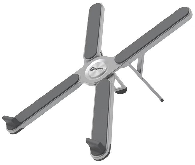 Podstavec C-Tech pro notebooky do 15,6″, hliníková barva