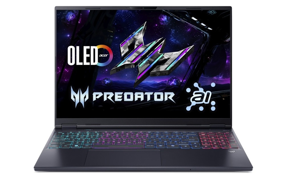 Notebook Acer Predator Helios Neo 16S AI (PHN16S-I51-94NV) černý Otevřený a zapnutý notebook Acer Predator Helios Neo 16S AI