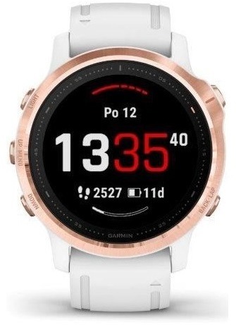 Chytré hodinky Garmin fenix6S PRO Glass (MAP/Music) - rosegold/bílé