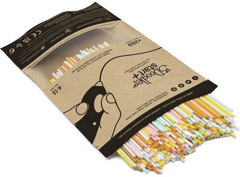 Náplň 3Doodler ECO-PCL pro 3D pero Start+ 250ks bílá/žlutá/zelená/oranžová