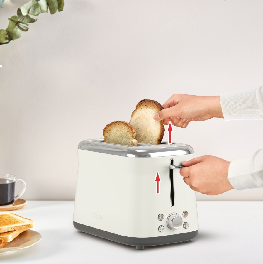 Topinkovač Tefal Retro Collection TT720AE0 krémový Vytahování toastů z topinkovače