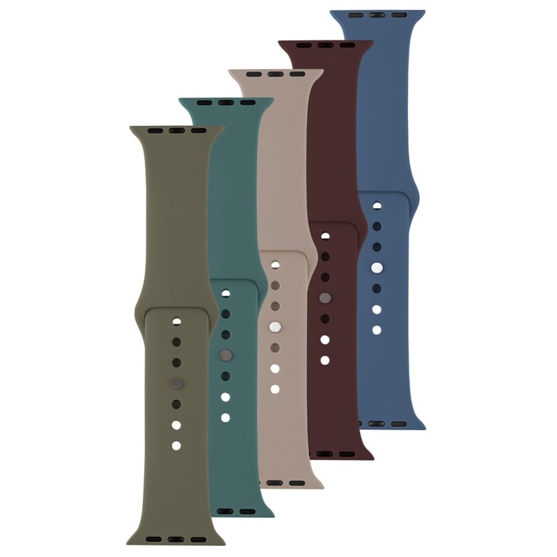 Set řemínků FIXED Silicone Strap na Apple Watch 38/40/41 mm modrý/zelený/béžový/vínový/khaki