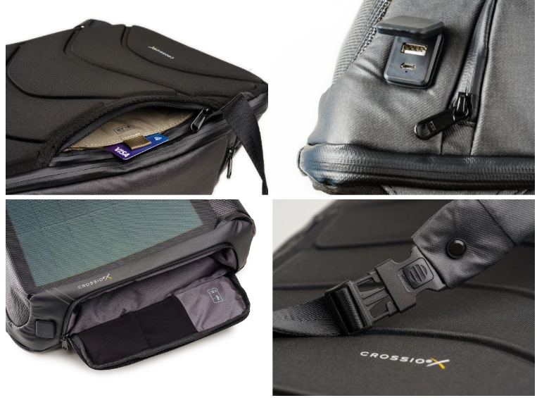 Batoh na notebook Crossio SolarBag LUMEE černý Batoh na notebook Crossio SolarBag LUMEE černý