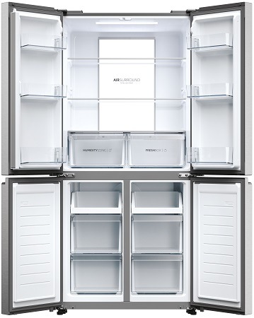 Americká lednice Haier HCR7818DNMM stříbrná
