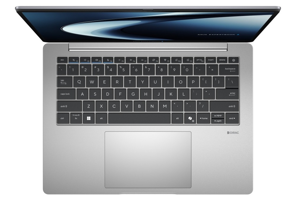 Notebook Asus ExpertBook P3 G2 šedý Pohled shora na klávesnici notebooku Asus ExpertBook P3