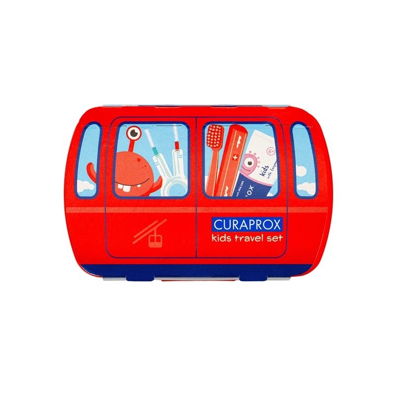 Cestovní sada CURAPROX Travel set KIDS červená