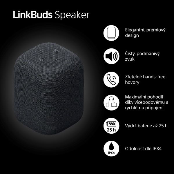 Přenosný reproduktor Sony LinkBuds Speaker černý Přenosný reproduktor Sony LinkBuds Speaker, černý