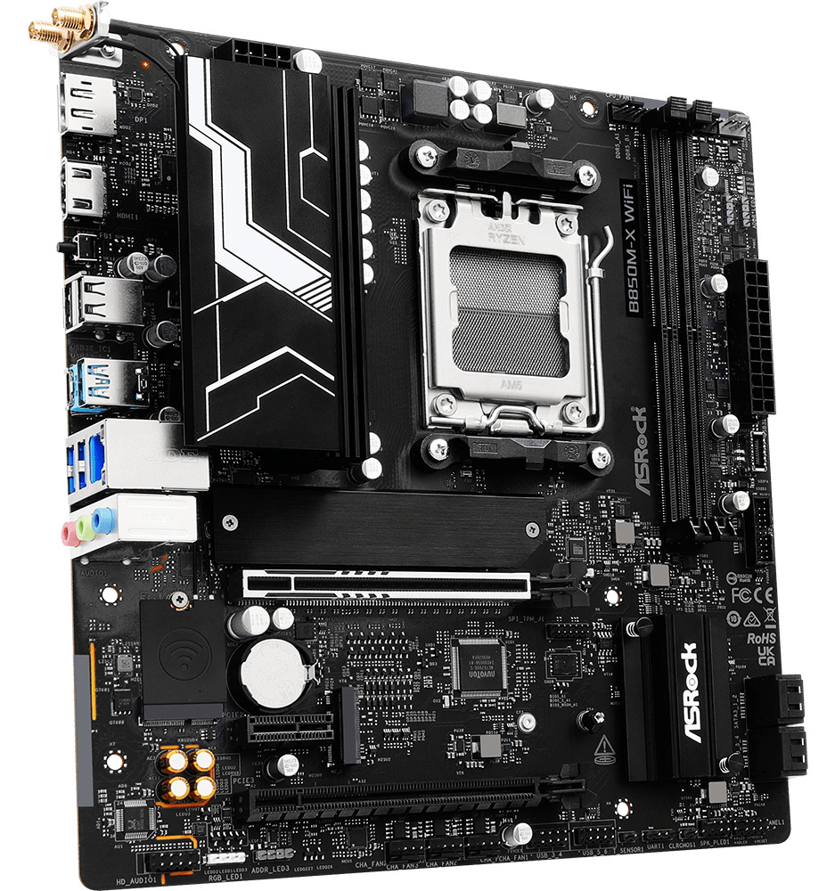Základní deska ASRock B850M-X R2.0 WIFI pro AMD AM5 s čipsetem B850 v černém provedení