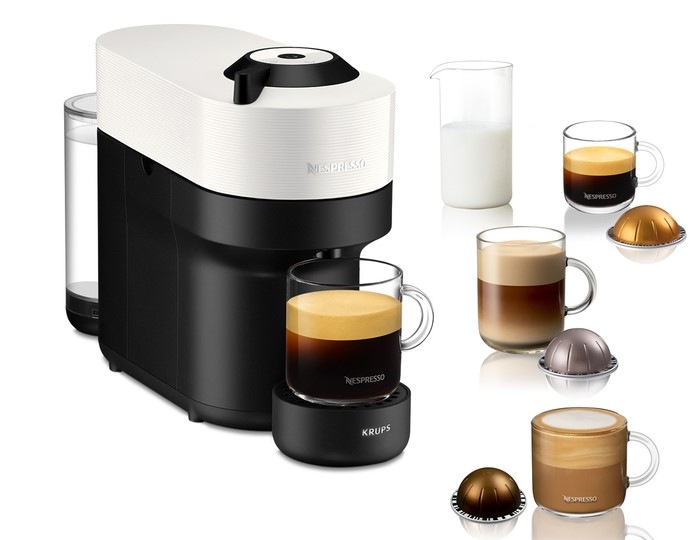 Kapslový kávovar Krups Nespresso Vertuo Pop XN920110P bílý