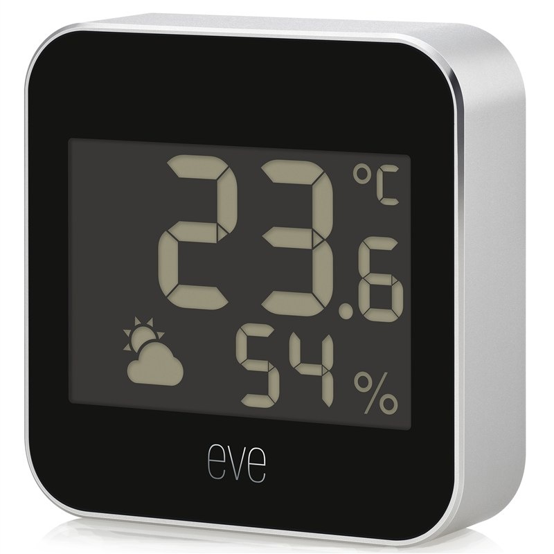 Teplotní senzor Eve s LCD displejem, bílá barva