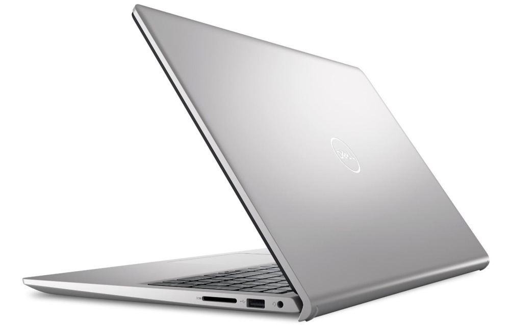 Pootevřený notebook Dell Pro 15 Essential PV15250 otočený doleva