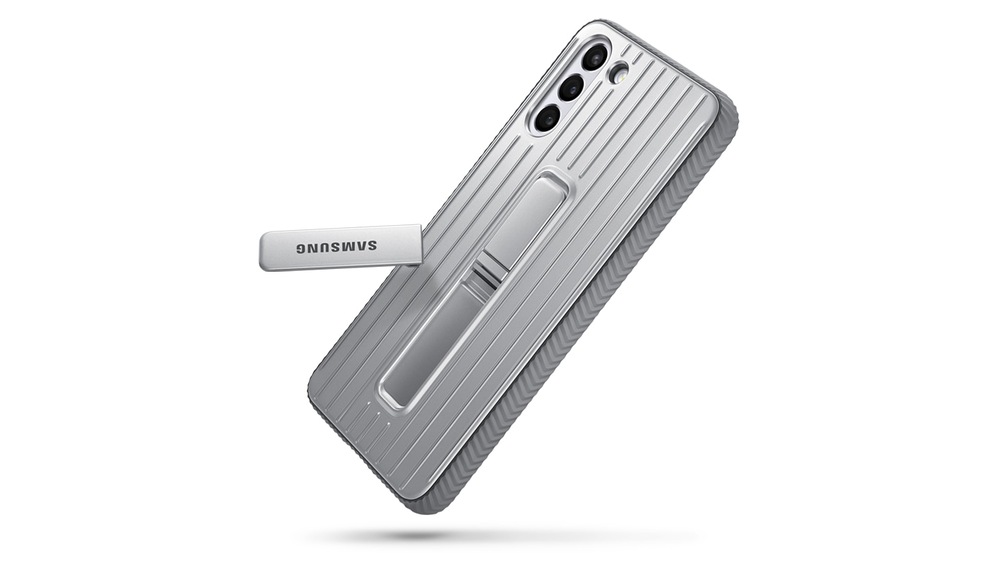 Kryt na mobil Samsung Standing Cover na Galaxy S21+ 5G šedý