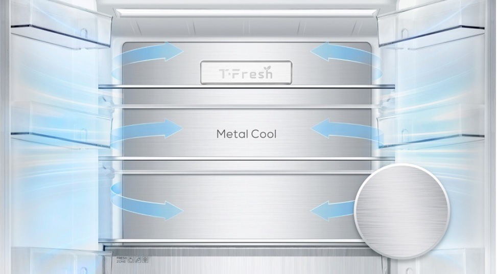 Americká lednice TCL RC456CSD0 stříbrná