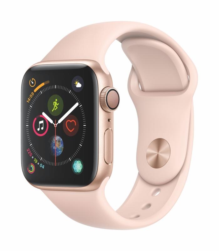 Chytré hodinky Apple Watch Series 4 GPS 40mm pouzdro ze zlatého hliníku - pískově růžový sportovní řemínek CZ verze