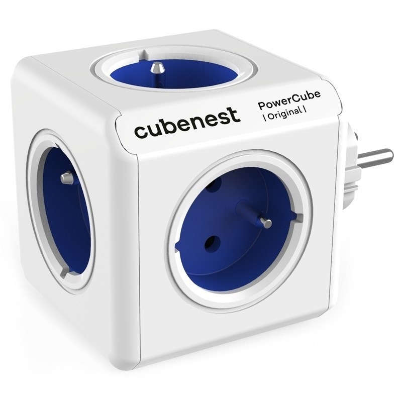 Rozbočovací zásuvka Cubenest Powercube Original, 5x zásuvka bílá/modrá