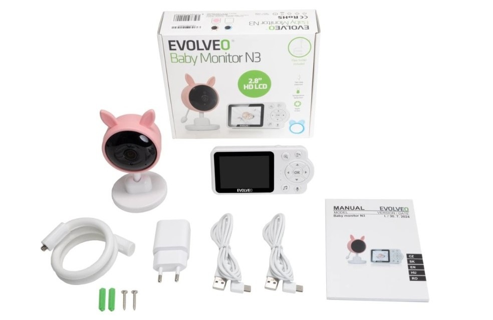Dětská elektronická chůva Evolveo Baby Monitor N3 (CAM-3P) růžová Dětská elektronická chůva Evolveo Baby Monitor N3 (CAM-3P)