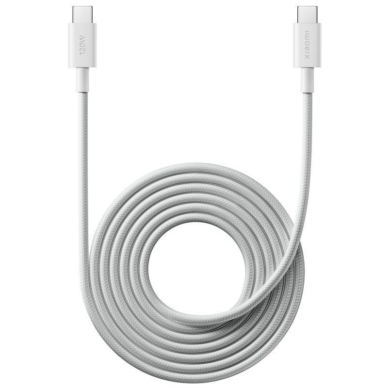 Kabel Xiaomi USB-C/USB-C, 6A, 120W, 2m bílý