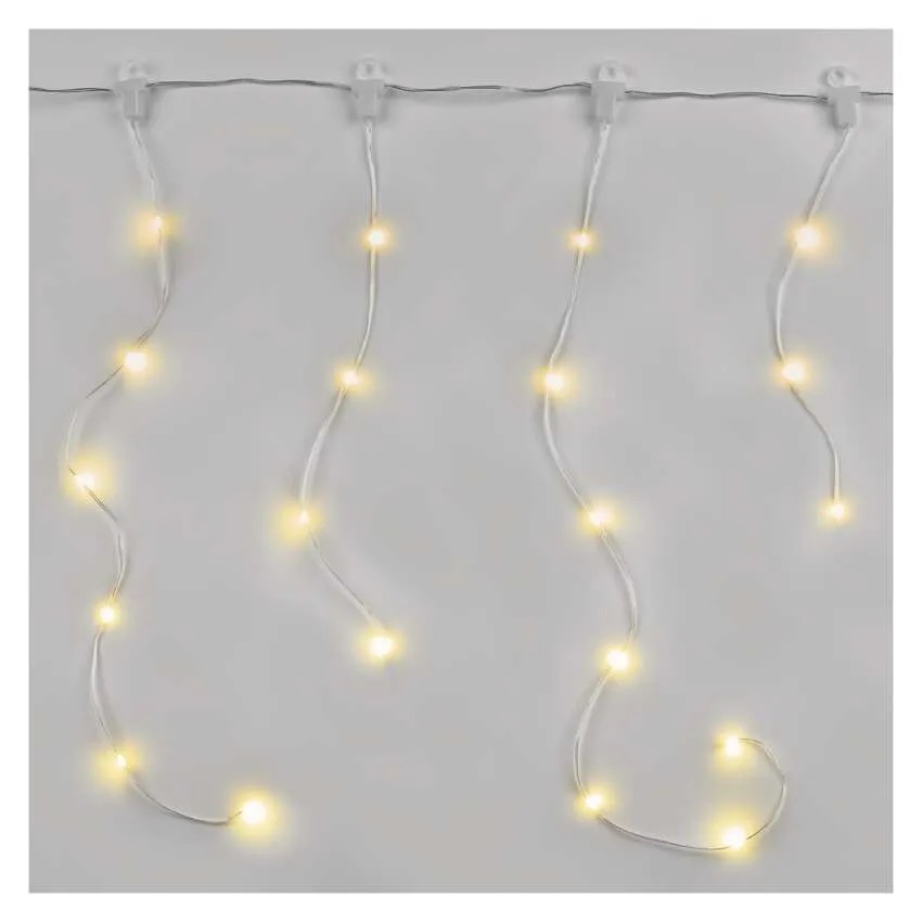 Vánoční osvětlení EMOS 54 LED drop řetěz – rampouchy, 1,7 m, venkovní i vnitřní, teplá bílá