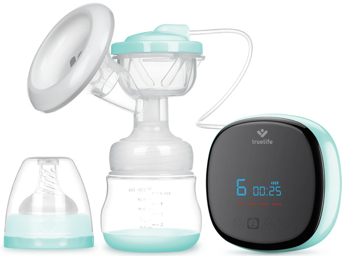 Odsávačka mateřského mléka TrueLife Nutrio BP Electric bílá/zelená