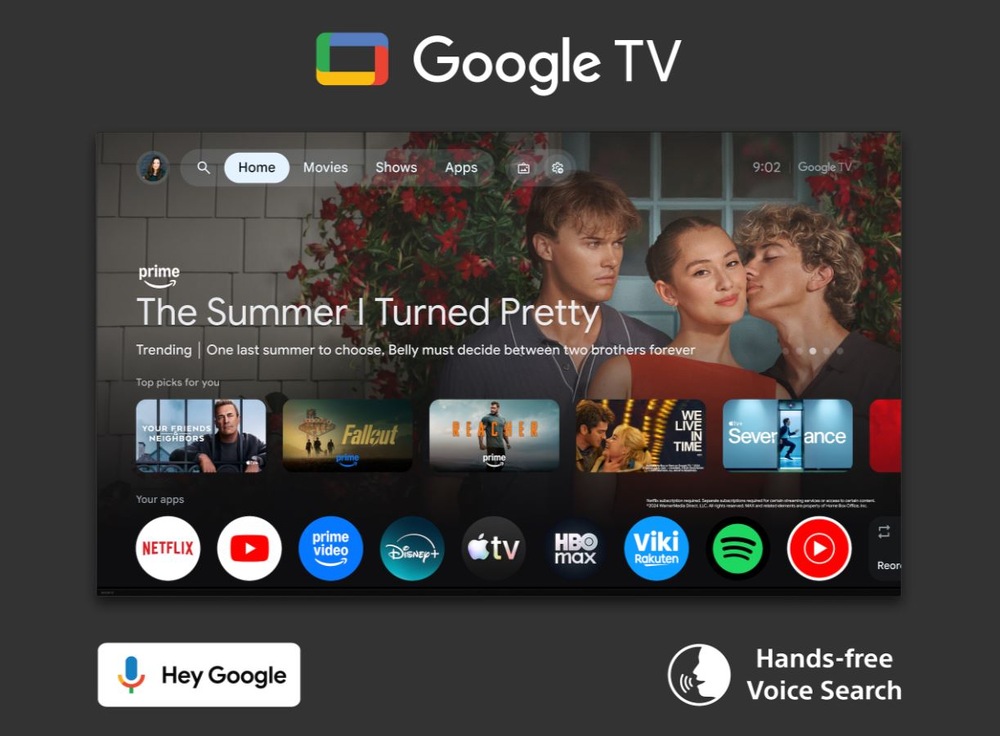 Televizor Sony BRAVIA 6 z předního, zadního a bočního pohledu s detailem tenkého provedení