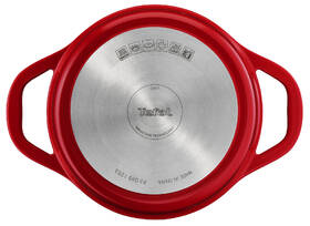 Hrnec s poklicí Tefal E2544455, 20 cm červená barva
