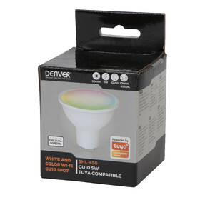 Chytrá žárovka Denver SHL-450, GU10, 5W, RGB, Wi-Fi, TUYA 

 obrázek produktu 6 z 6
