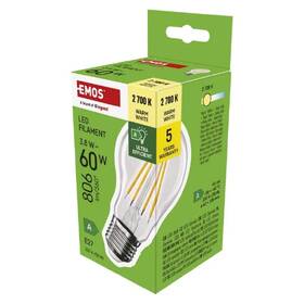 Žárovka LED EMOS Filament klasik, 3,8W, 806lm, E27, teplá bílá 

 obrázek produktu 2 z 3