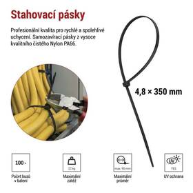 Stahovací pásky EMOS 350×4,8MM, 100KS černé

 obrázek produktu 5 z 10