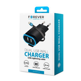 Nabíječka do sítě Forever TC-02, 2x USB, lightning kabel černá

 obrázek produktu 5 z 5