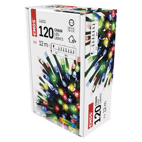 Vánoční osvětlení EMOS 120 LED řetěz, 12 m, venkovní i vnitřní, multicolor, časovač 

 obrázek produktu 8 z 8