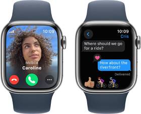 Chytré hodinky Apple GPS + Cellular 41mm pouzdro ze stříbrné nerezové oceli - bouřkově modrý sportovní řemínek - S/M 

 obrázek produktu 5 z 9