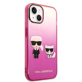 Kryt na mobil Karl Lagerfeld Gradient Karl and Choupette na Apple iPhone 14 růžový

 obrázek produktu 2 z 4
