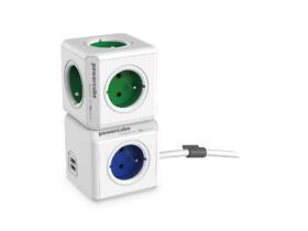 Kabel prodlužovací Powercube USB, 4x zásuvka, 2x USB, 1,5m bílý/modrý

 obrázek produktu 2 z 5