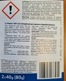 Odvápňovač pro espressa Melitta Anti calc Espresso 2x40g 

 obrázek produktu 1 z 1
