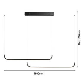 Závěsné svítidlo IMMAX NEO LITE PATTINI SMART, dvojité, 56W, BEACON, Wi-Fi, Tuya černé

 obrázek produktu 3 z 10