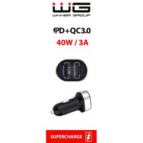 Adaptér do auta WG 1x USB, 1x USB-C PD 18W, QC3.0, 22,5W černý

 obrázek produktu 1 z 1