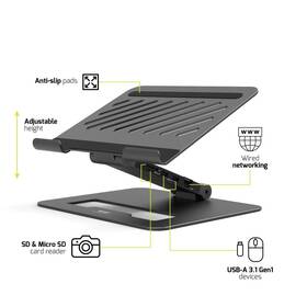 Dokovací stanice PORT CONNECT 2v1 USB-C Notebook Stand, 2x4K černá

 obrázek produktu 8 z 10